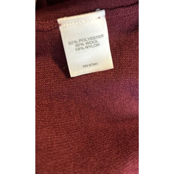 J. Jill Burgundy Cardigan Sweater V Neck Women’s Cardigan Polyester Wool Blend M - Picture 4 of 4